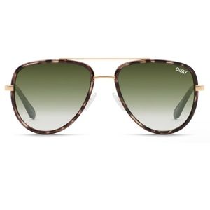 Quay aviator sunglasses All In Mini 126 green tortoise womens